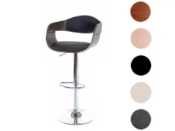 Tabouret De Bar MCW-A47,gris, Similicuir Noir -Meilleur Meubles Magasin tabouret haut 24548089