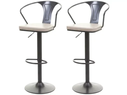 Tabouret De Bar MCW-H10b (lot De 2),vintage Noir-crème -Meilleur Meubles Magasin tabouret haut 24548267