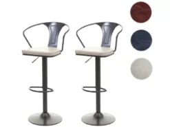 Tabouret De Bar MCW-H10b (lot De 2),vintage Noir-crème -Meilleur Meubles Magasin tabouret haut 24548283
