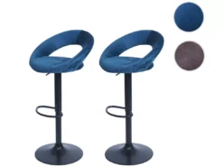 Tabouret De Bar MCW-F46 (lot De 2),velours, Pétrole -Meilleur Meubles Magasin tabouret haut 24548411