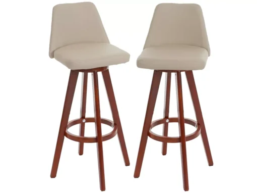 Tabouret De Bar MCW-C43 (lot De 2),crème, Pieds Foncés -Meilleur Meubles Magasin tabouret haut 24548617