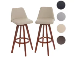 Tabouret De Bar MCW-C43 (lot De 2),crème, Pieds Foncés -Meilleur Meubles Magasin tabouret haut 24548629