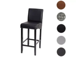 Tabouret De Bar MCW-C33,noir Mat, Pieds Foncés, Similicuir -Meilleur Meubles Magasin tabouret haut 24548801