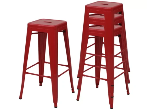 Tabouret De Bar MCW-A73 Métal (lot De 4),rouge -Meilleur Meubles Magasin tabouret haut 24549485