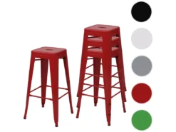 Tabouret De Bar MCW-A73 Métal (lot De 4),rouge -Meilleur Meubles Magasin tabouret haut 24549499