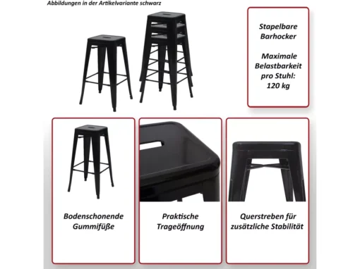Tabouret De Bar MCW-A73 Métal (lot De 4),rouge -Meilleur Meubles Magasin tabouret haut 24549501