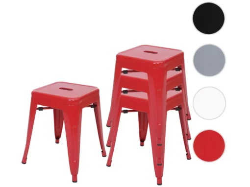 4x Tabouret MCW-A73,rouge -Meilleur Meubles Magasin tabouret haut 24549543