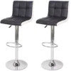 Tabouret De Bar MCW-G87 (lot De 2),similicuir Noir-blanc, Pied Chromé -Meilleur Meubles Magasin tabouret haut 24549641