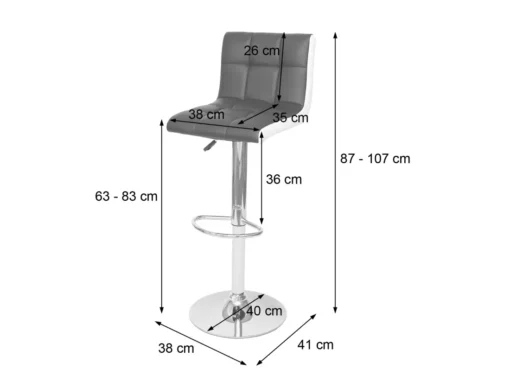 Tabouret De Bar MCW-G87 (lot De 2),similicuir Noir-blanc, Pied Chromé -Meilleur Meubles Magasin tabouret haut 24549653