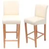 Tabouret De Bar MCW-C33 (lot De 2), Lot De 2 Tabourets De Bar MCW-C33, Bois/cuir Reconstitué, Crème/pieds Clairs -Meilleur Meubles Magasin tabouret haut 24549693