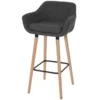 Tabouret De Bar Vaasa T381,Textile, Gris Foncé -Meilleur Meubles Magasin tabouret haut 24549883