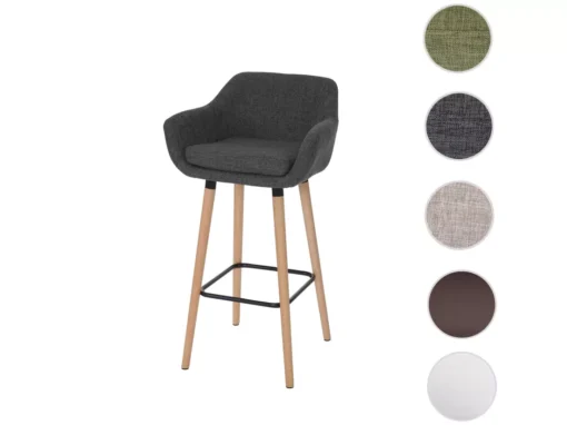 Tabouret De Bar Vaasa T381,Textile, Gris Foncé -Meilleur Meubles Magasin tabouret haut 24549899