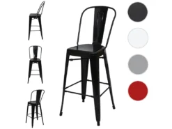 Tabouret De Bar MCW-A73 Métal (lot De 4),noir -Meilleur Meubles Magasin tabouret haut 24550047