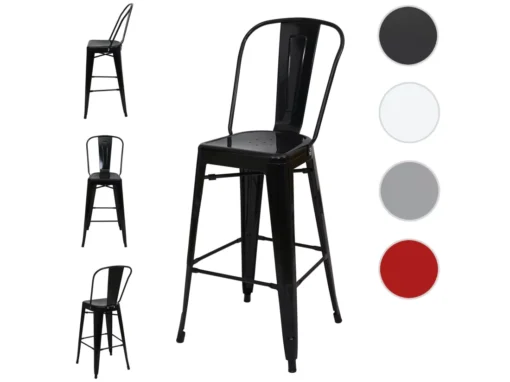 Tabouret De Bar MCW-A73 Métal (lot De 4),noir -Meilleur Meubles Magasin tabouret haut 24550047