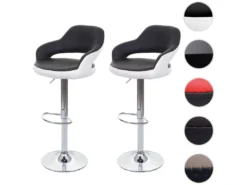 Tabouret De Bar MCW-F16 (lot De 2),noir/blanc -Meilleur Meubles Magasin tabouret haut 24550169