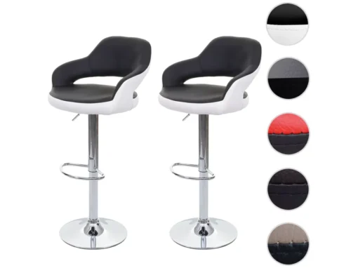 Tabouret De Bar MCW-F16 (lot De 2),noir/blanc -Meilleur Meubles Magasin tabouret haut 24550169