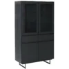 Vitrine Avec LEDs Tokyo Avec 4 Portes Et 2 Tiroirs - MDF Et Métal - Noir -Meilleur Meubles Magasin vitrine 18874669