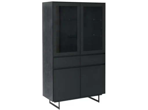 Vitrine Avec LEDs Tokyo Avec 4 Portes Et 2 Tiroirs - MDF Et Métal - Noir -Meilleur Meubles Magasin vitrine 18874669