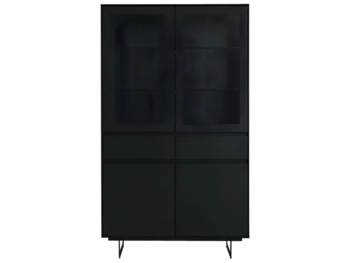 Vitrine Avec LEDs Tokyo Avec 4 Portes Et 2 Tiroirs - MDF Et Métal - Noir -Meilleur Meubles Magasin vitrine 18874675