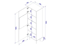 Vitrine PALACE 60 Cm 1D Noir Mat / Chêne Craft -Meilleur Meubles Magasin vitrine 21867239